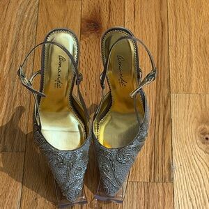 Camilla Gray Embellished Heels